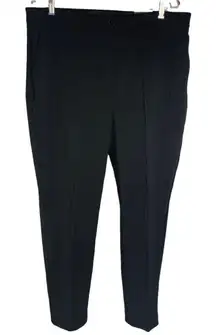 Express Ankle Crop High Rise Dress Pants 16L Black Stretch Slacks Pockets Button