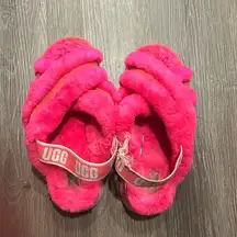 UGG  Hot Pink Barbie Disco Cross Slippers Size 8