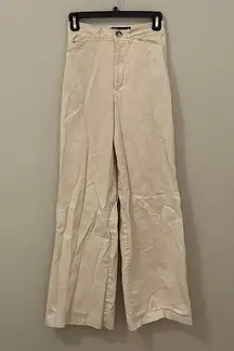 Zara High-Waisted Cream Wide-Leg Pants trousers size XS!