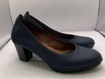 Hispanitas pumps blue leather round toe size 36.5 US 5.5