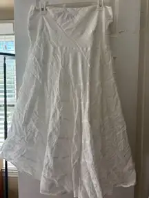 Ralph Lauren white linen midi skirt