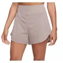 Nike Bliss Womens Dri-FIT Fitness High-Waisted 3" Brief-Lined Shorts Purple S