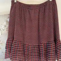 Copper key ruffle pull on skirt M