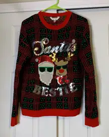 Santas Bestie Sequence Christmas Sweater