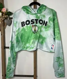 Fisll Tie Dye Boston Celtics Crop Pullover‎ Hoodie Sweatshirt Size Large