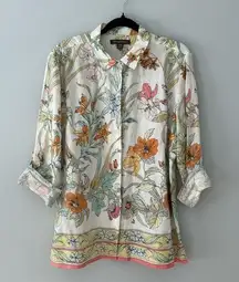 Tommy Bahama Women’s Linen Floral Boho Resort Beachy Travel Cruise Summer Size M