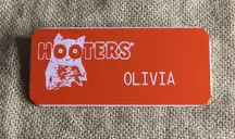 New Hooters Girl Uniform Name Tag “Olivia” Halloween Costume Accessory