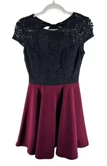 B. Darlin Dress Womens Whimsigoth Size 9 Juniors Lace Cap‎ Sleeve Fit & Flare