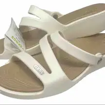CROCS Cream Slide Sandals