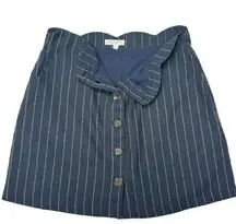 Blu Pepper Navy Stripe Scalloped Waist Mini Skirt Size Large