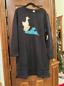 Patchwork Goose Sweatshirt Dress/Sweatshirt