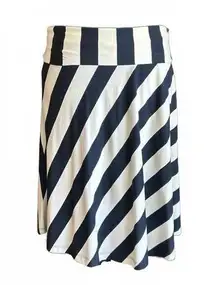 Gap Womens Skirt Size Medium Navy & White Stripe Jersey Knit
