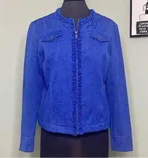 Ruby Rd. Royal Blue, Paisley Print Women’s Jacket Size 12