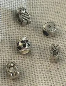 A522 charm bracket silver plated 5 pcs