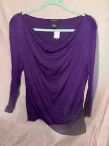 Long sleeve swoop nick purple shirt 