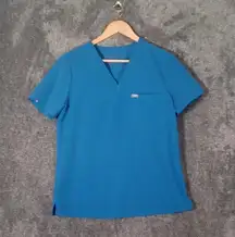 Figs Catarina scrub women's top blue size Medium