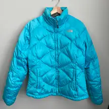 550 Blue Down Puffer Coat Lg