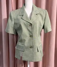 vintage front button collared blazer blouse