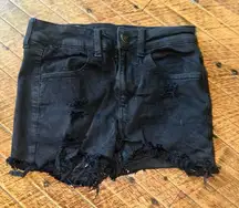 American Eagle black hi-rise shortie  jeggings 2 cutoff shorts