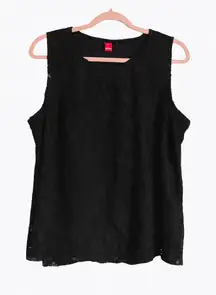 Vince Camuto Black Lace Sleeveless Top Size XL  Fully Lined Excellent Condition