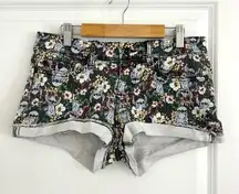 Disney Stitch Tropical Leaf Floral Jean Shorts Size 5