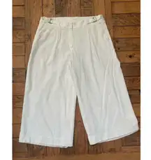 Classiques Entier White Crop Chino Pant Wide Leg Women's Size 12 (b28)