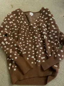 brown dalmatian print sweater