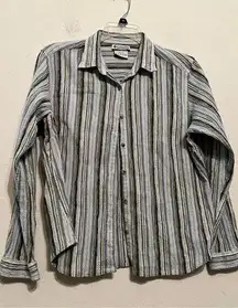 Columbia striped button-down fishing, hiking shirt, size XL ￼