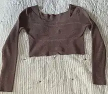 Light brown cropped sweater top. Size Medium