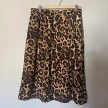 Robert Louis Leopard Print Size XL Pull on Midi Skirt Comfy Mobwife