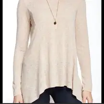 Harlowe & Graham Tan/Cream Light Weight Long Sleeve Sweater Size Extra Small