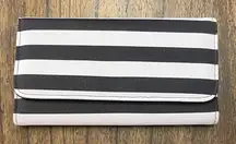 KUT from the Kloth Black & White Vegan Leather Tri-Fold Wallet 7.5” Chic