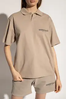 ESSENTIALS Tan Short-Sleeve Polo Shirt