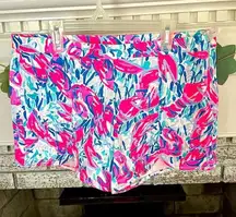 Lilly Pulitzer Hazelle stretch shorts cosmic coral cracked up print size 4