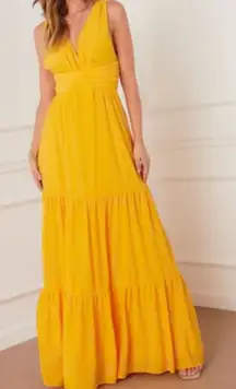 VICI Skylar Rose Marigold Margaux Tiered Maxi Dress
