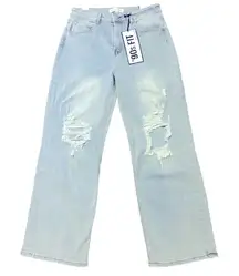 Almost Famous 90’s Fit Distressed Wide Leg Jeans