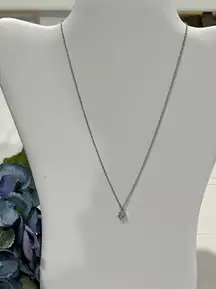 Sterling Silver 925 Amulet Hamsa Hand‎ CZ Pendant Necklace Charm Minimalist