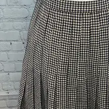 GIORGIO SANT.ANGELO 100% Wool Black & White Houndstooth Circle Skirt-6