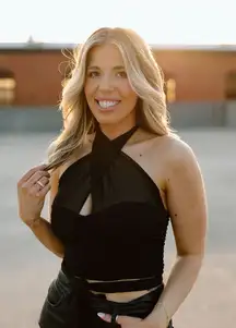 Majorelle Black Halter Crop Top Charlize Mesh Neck Wrap Small