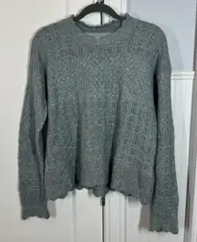 Fat Face Knit Sweater Jumper Alpaca Blend Open Weave Crew Neck Dainty