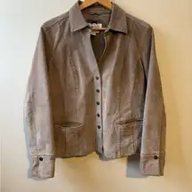 Tan suede button up jacket