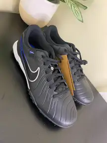 Nike Tiempo Legend 10 Academy TF Black Blue Mens Turf Soccer Shoes Size 7.5