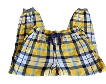 Cozy Aerie Flannel Plaid Knit Cuff Lounge Jogger Pajama Pants Cottagecore Hygge