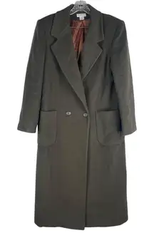 Talbots Wool Cashmere Silk Blend Long Coat Floor Length Green Size 1X