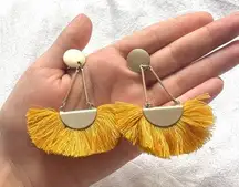 yellow fringe earrings