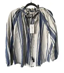 Natalie Martin Penny Blouse French stripe blue S NWT