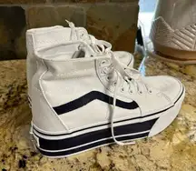 Vans sk8-hi platform white/navy sz 9 NwOT