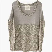 We The Free layered fringe knit top Size Large