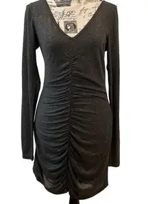 LA Made Bodycon longsleeve grey and gold shimmer dress Small S New