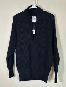 Aerie Offline‎ Women's Pullover 1/4 zip chunky knit sweater NWT XS Navy